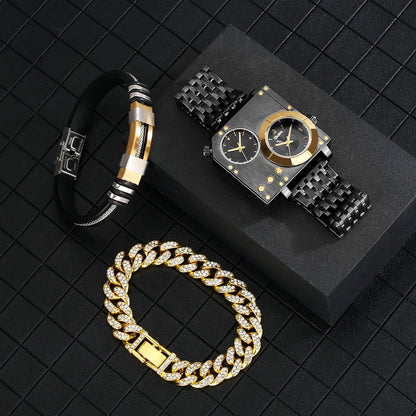 Stylish Quartz Square Watch Box Set