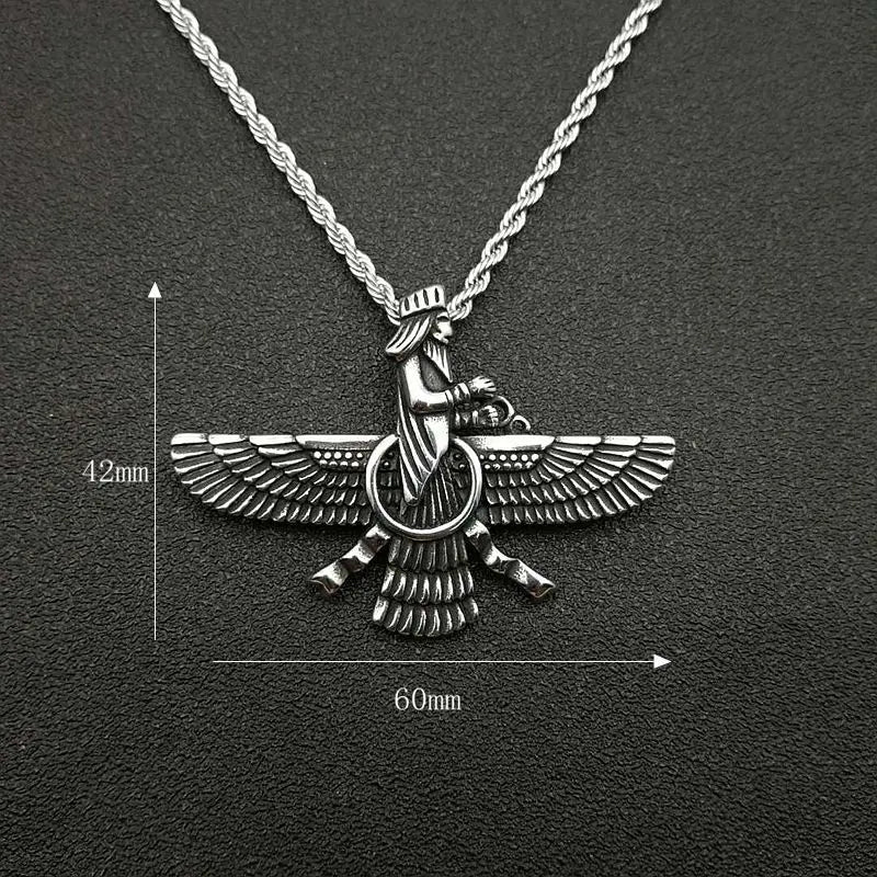 Unique Faravahar Symbol Pendant Necklace