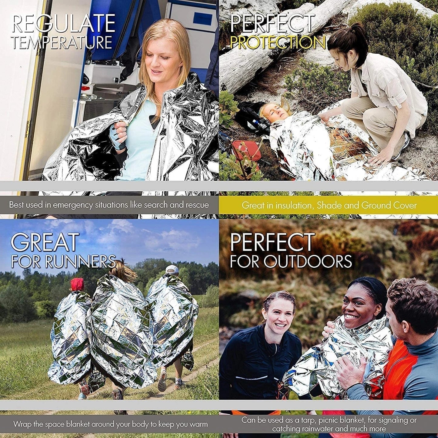Warm Emergency Blanket Set for Cold Protection