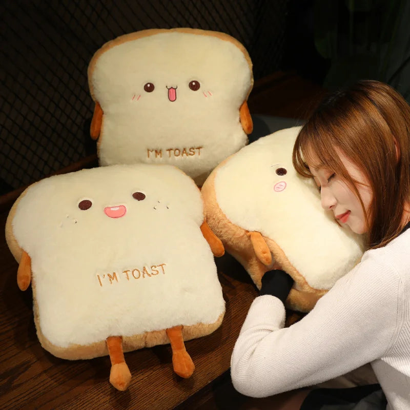 Cozy Plush Bread Shaped Hand Warmers Pillow