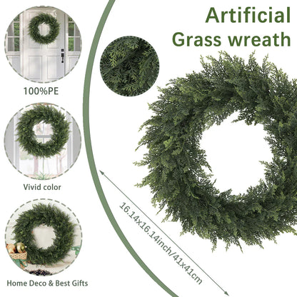 Artificial Fresh Green Wreath for Home Decor
