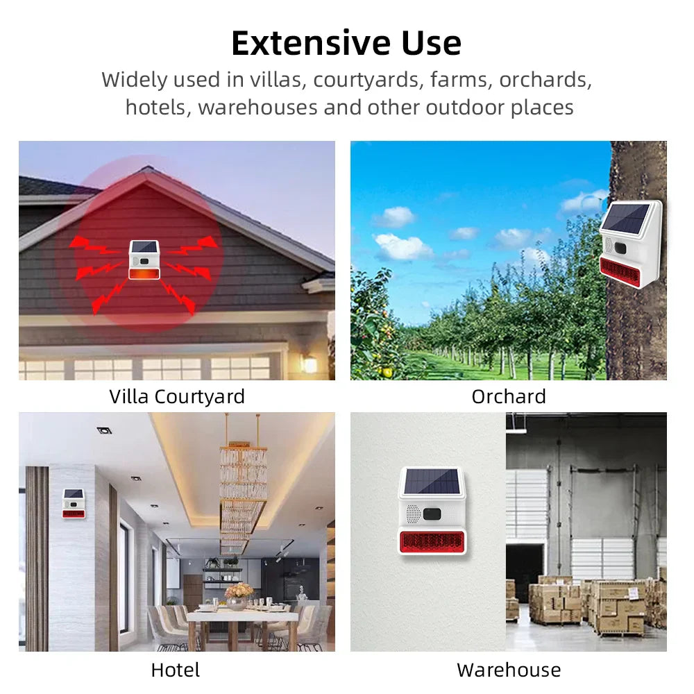 Wireless Solar Siren Module with LED Light & Sound