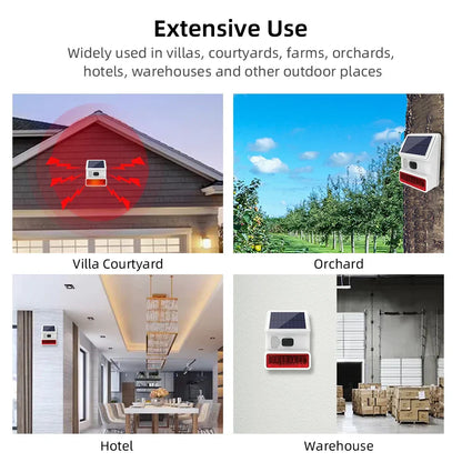 Wireless Solar Siren Module with LED Light & Sound