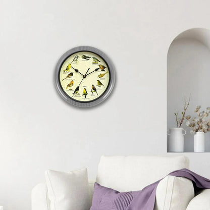 Decorative 10 Inch Bird Song Wall Clock