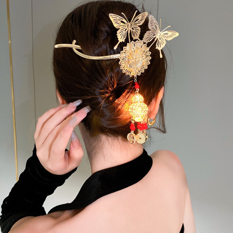 Shiny Fashionable Butterfly Hair Clip Lamp