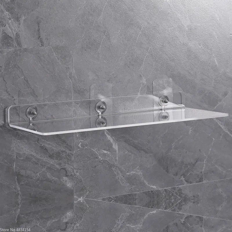 Clear Glass Wall Mount Shelf for Home Decor