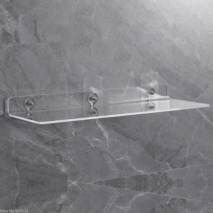 Clear Glass Wall Mount Shelf for Home Decor