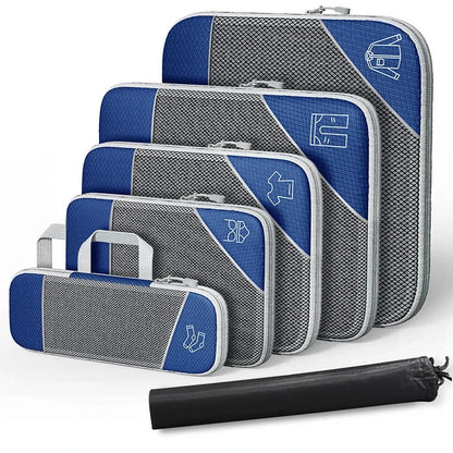 Compact Travel Packing Cube Set 6pc Waterproof Bags