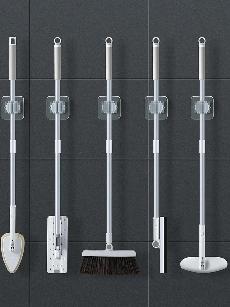 Easy Install Wall Mounted Mop Holder Set of 4