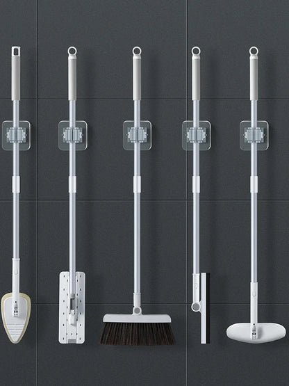 Easy Install Wall Mounted Mop Holder Set of 4