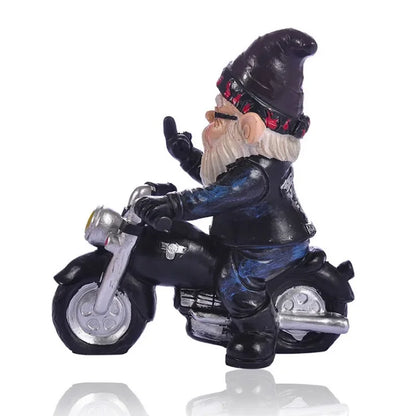 Fun Garden Gnome Motorcycle Statue Figurine