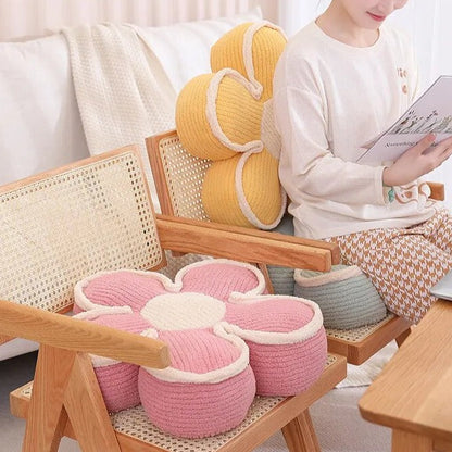 Soft Pink Floral Pillow Cushion