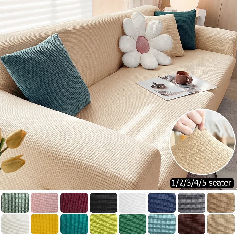 Fits 1-4 Seater, Elastic Sofa Slipcover with Jacquard Pattern - Befez