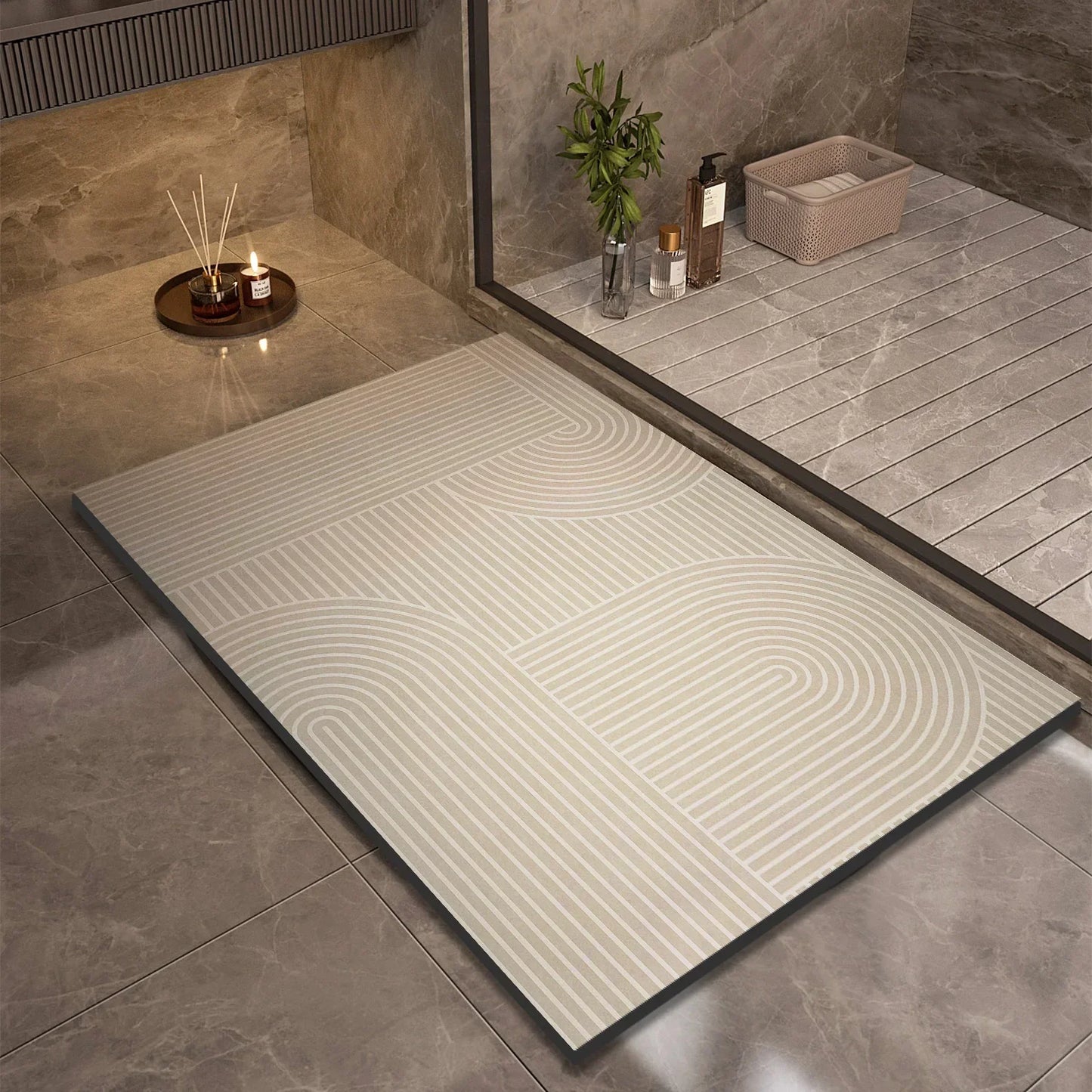 Soft Grip Bathroom Mat Fast Dry Shower Floor Rug