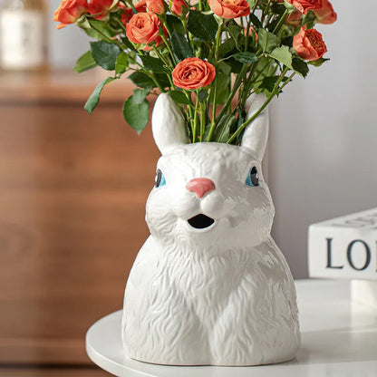 Adorable Rabbit Porcelain Vase