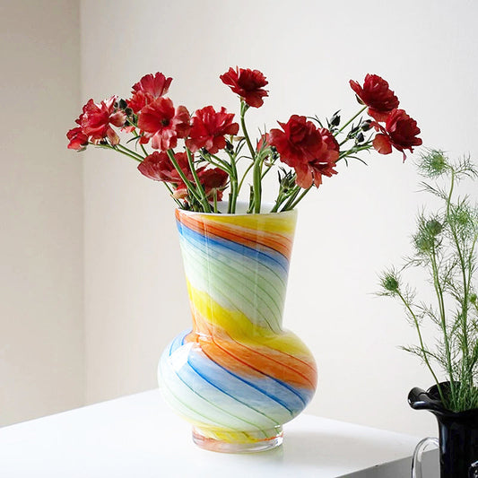 Colorful Round Glass Vase - Befez