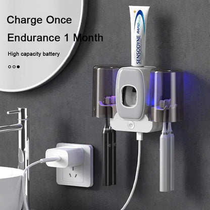 UV Toothbrush Sanitizer with Automatic Dispenser