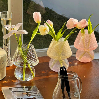 Scandinavian Blue Stripe Glass Vase