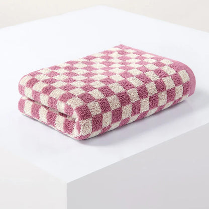 Plaid Absorbent Bathroom Towels