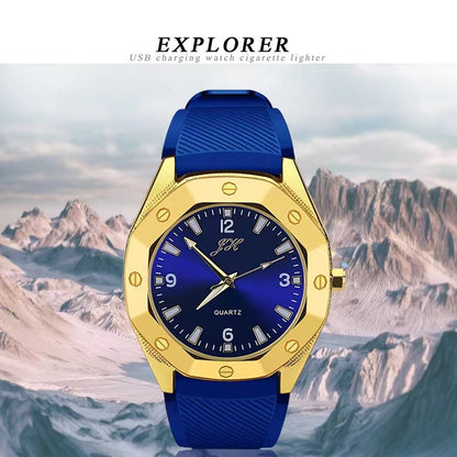 Stylish USB Rechargeable Electronic Lighter Watch