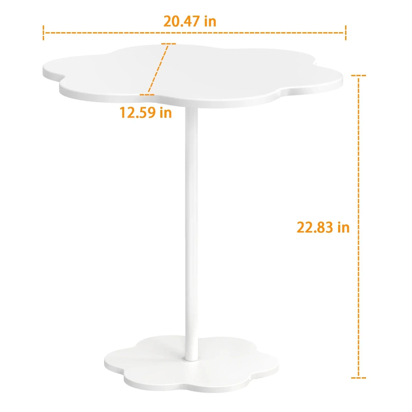 White Cloud Shaped End Table