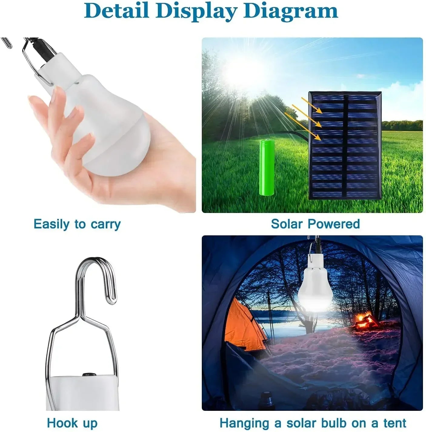 Compact Solar Powered LED Camping Lamp