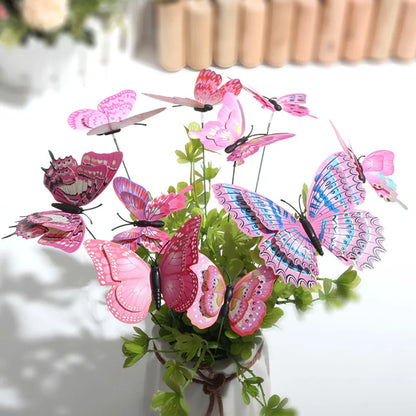 Vibrant Outdoor Butterfly Yard Stakes Set of 10