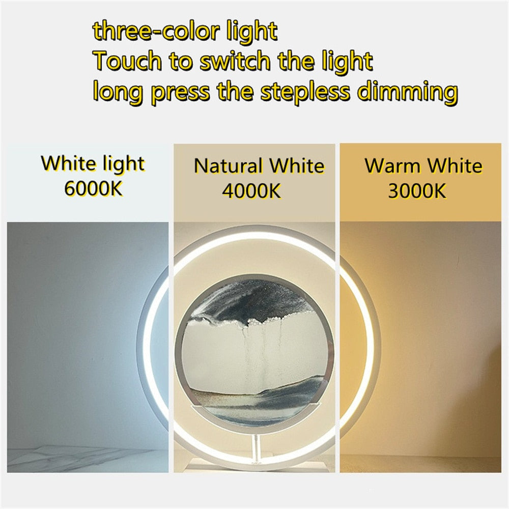 Colorful Dynamic LED Sand Art Desk Lamp