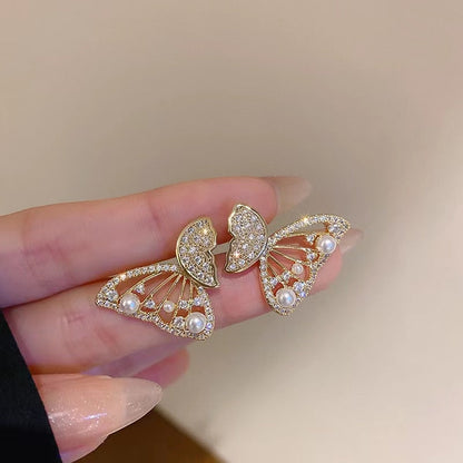 Sparkly Zircon Drop Earrings Korean Fashion Style