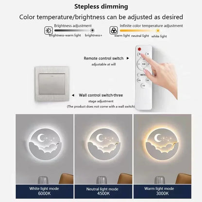 Beautiful LED Moon Star Wall Light