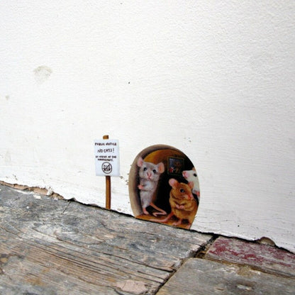 Funny Mouse Hole Wall Decals