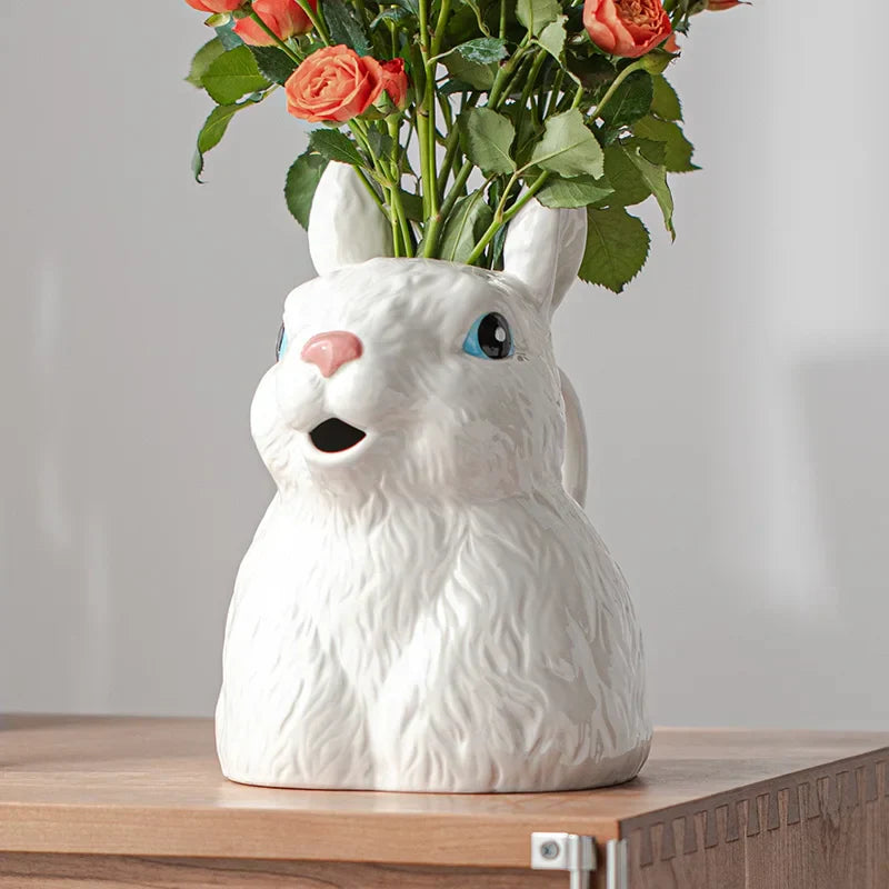 Adorable Rabbit Porcelain Vase