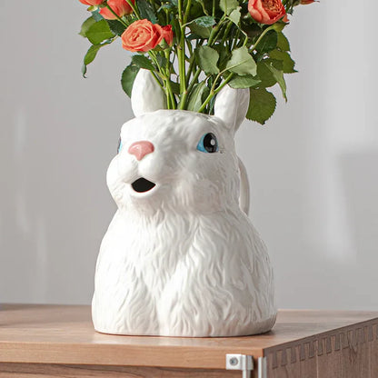 Adorable Rabbit Porcelain Vase