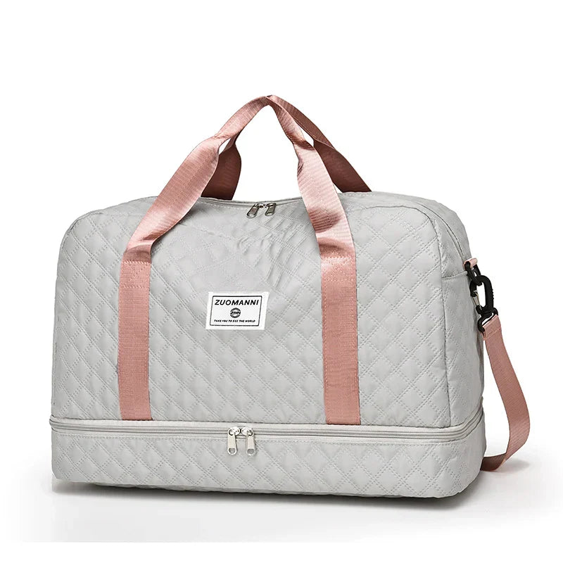 Portable Travel Duffel Bag with Separate Shoe Pocket
