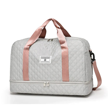 Portable Travel Duffel Bag with Separate Shoe Pocket