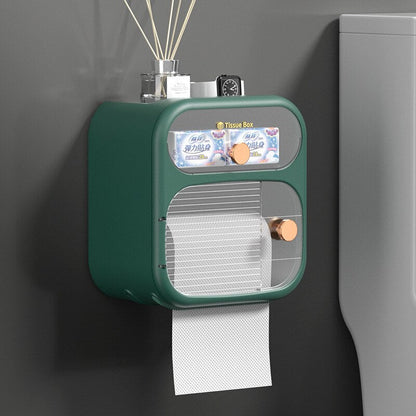 Space-Saving Wall Mount Toilet Paper Holder Storage