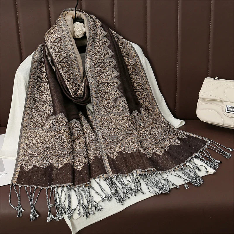 Soft Cashmere Women's Scarf Luxury Warm Print