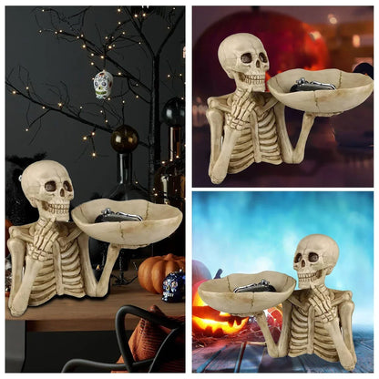 Spooky Skull Resin Serving Tray