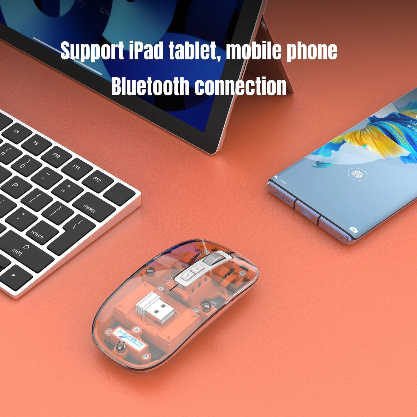 Clear Wireless Computer Mouse