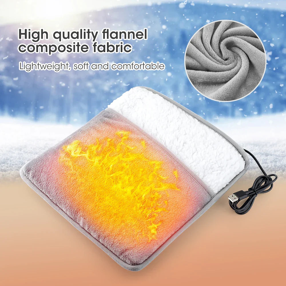 Cozy Electric Foot Heater Mat | Soft Plush | USB Powered