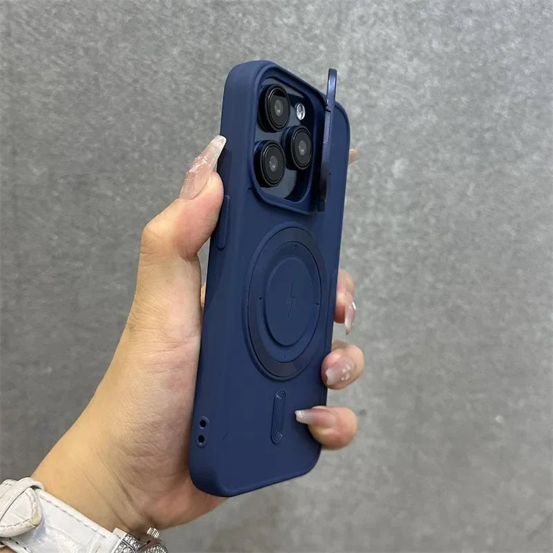 Slim Magnetic iPhone Lens Case with Soft Wrist Strap