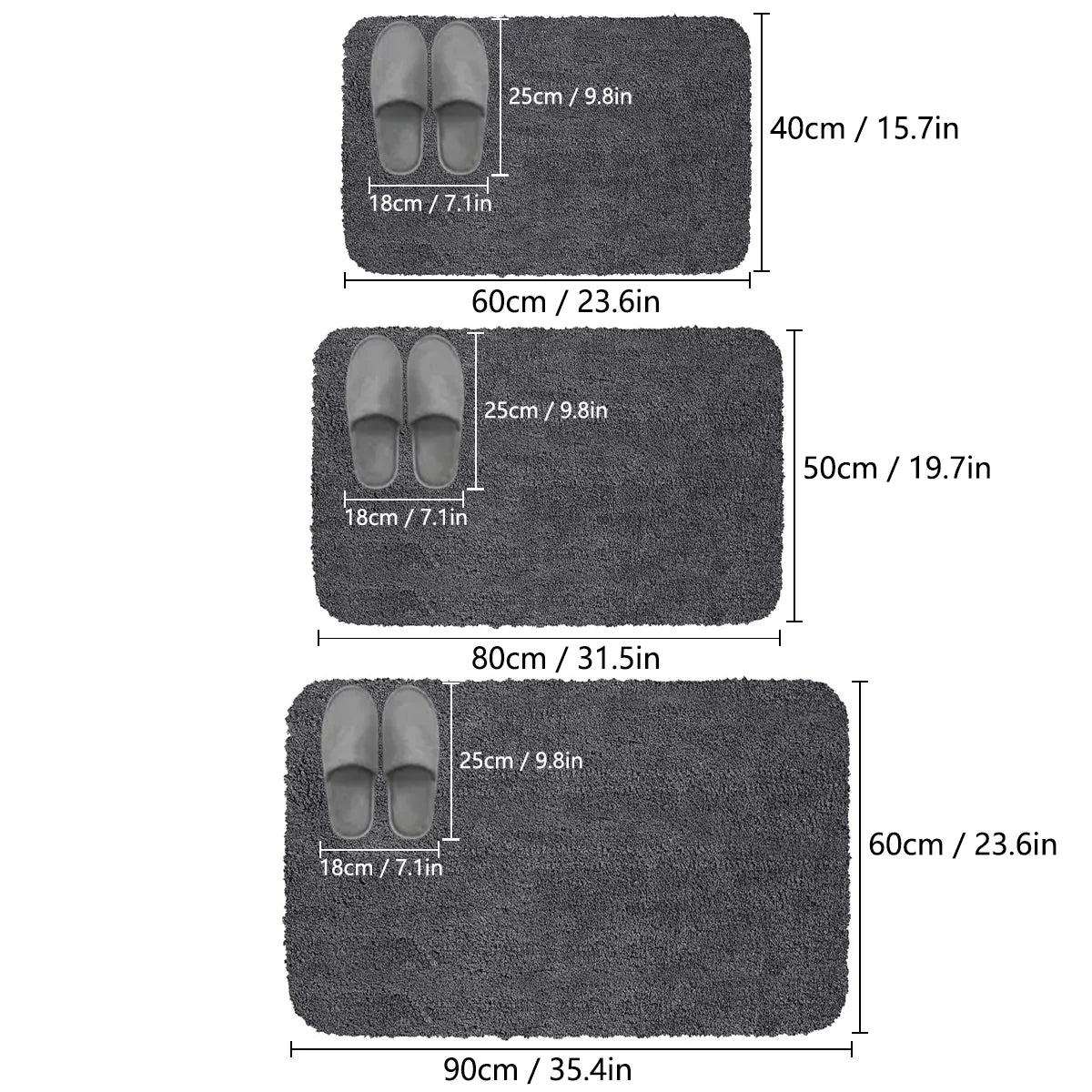 Plush Bathroom Mat | Absorbent Anti Slip Floor Mat