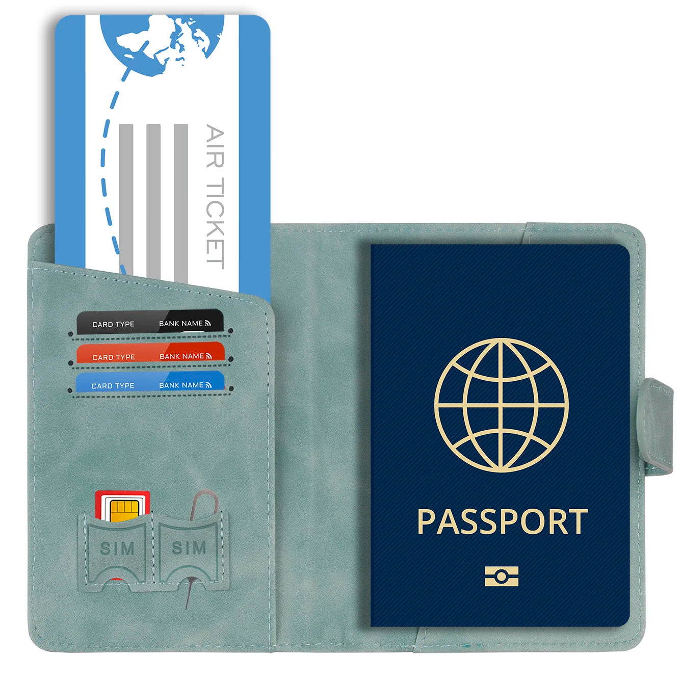 Premium RFID Passport Holder in Genuine Leather Style