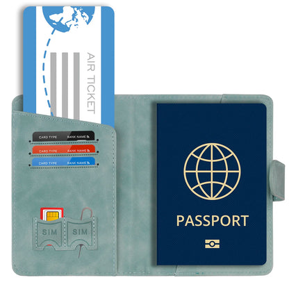 Premium RFID Passport Holder in Genuine Leather Style