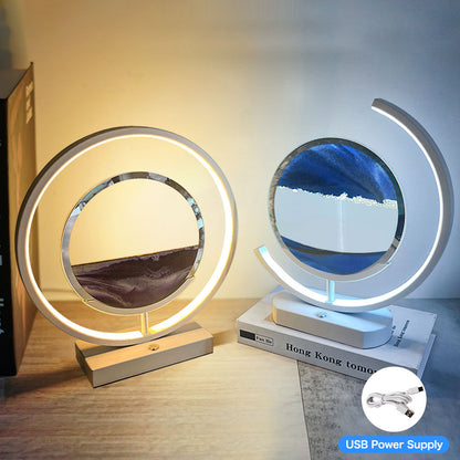 Colorful Dynamic LED Sand Art Desk Lamp