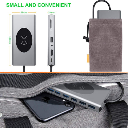 Compact USB-C Multiport Charging Station Dock