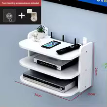 Wall Mount WiFi Router Shelf with Cable Management