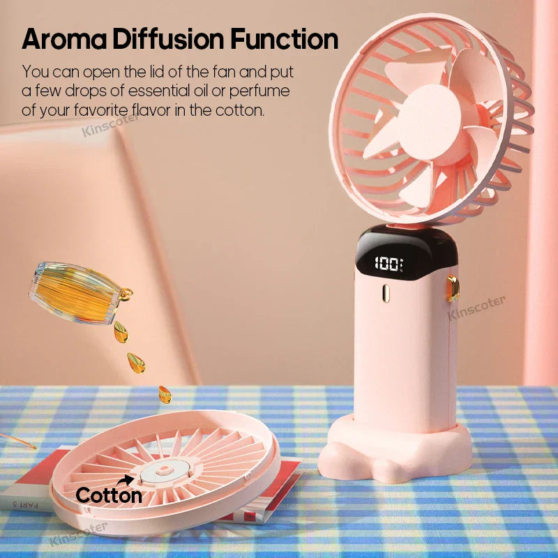 Compact 3-in-1 Portable Fan with LED Screen