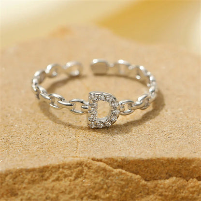 Delicate Diamond Initial Letter Ring