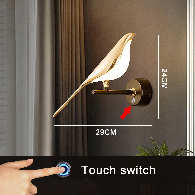 Simple White Wooden Bird Light